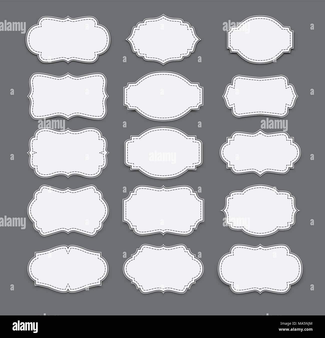 Vector set vintage labels and frame. Vector illustration EPS 10 Stock Vector