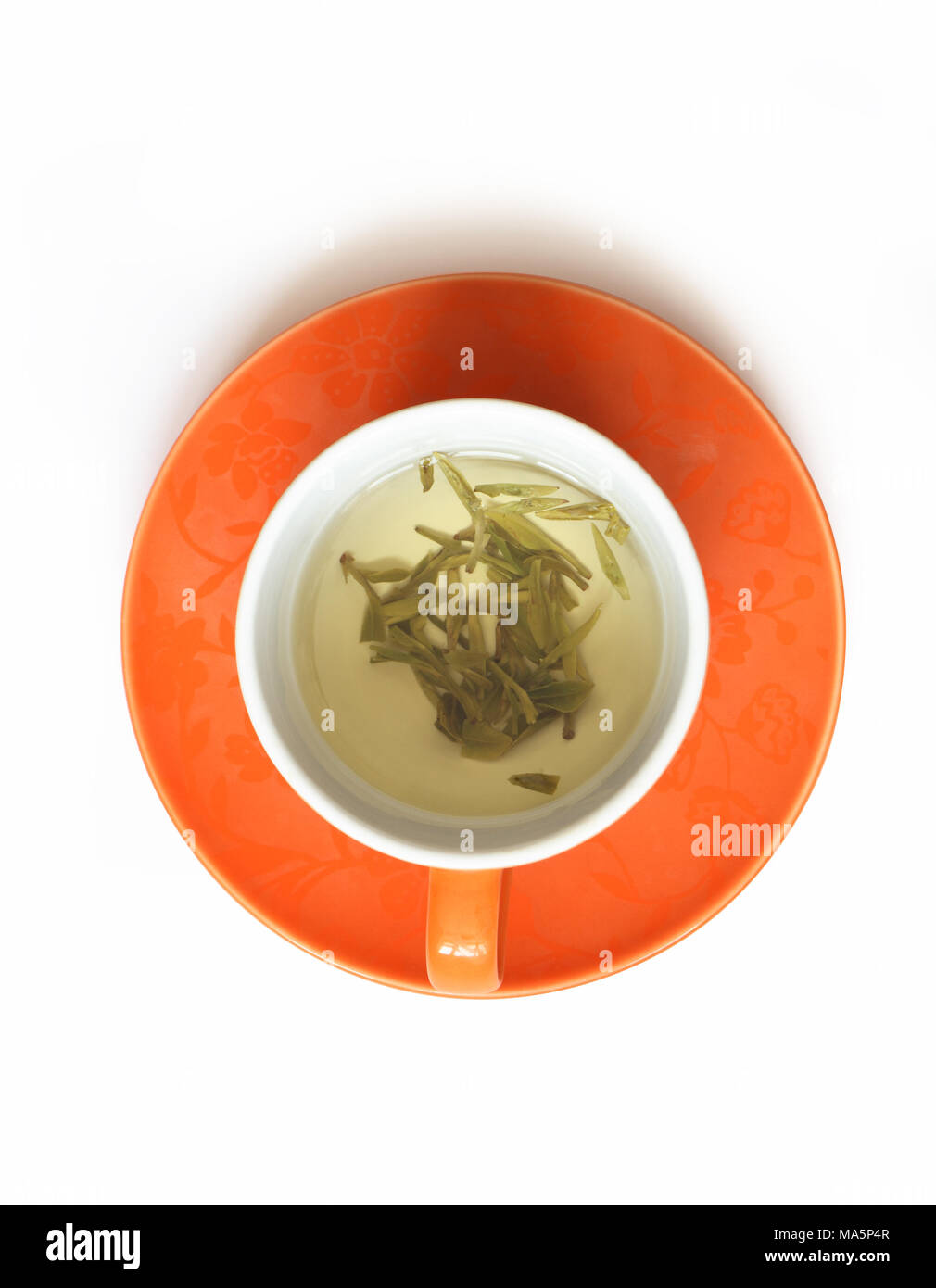Cup of green tea isolated on white background with clipping path Stock ...
