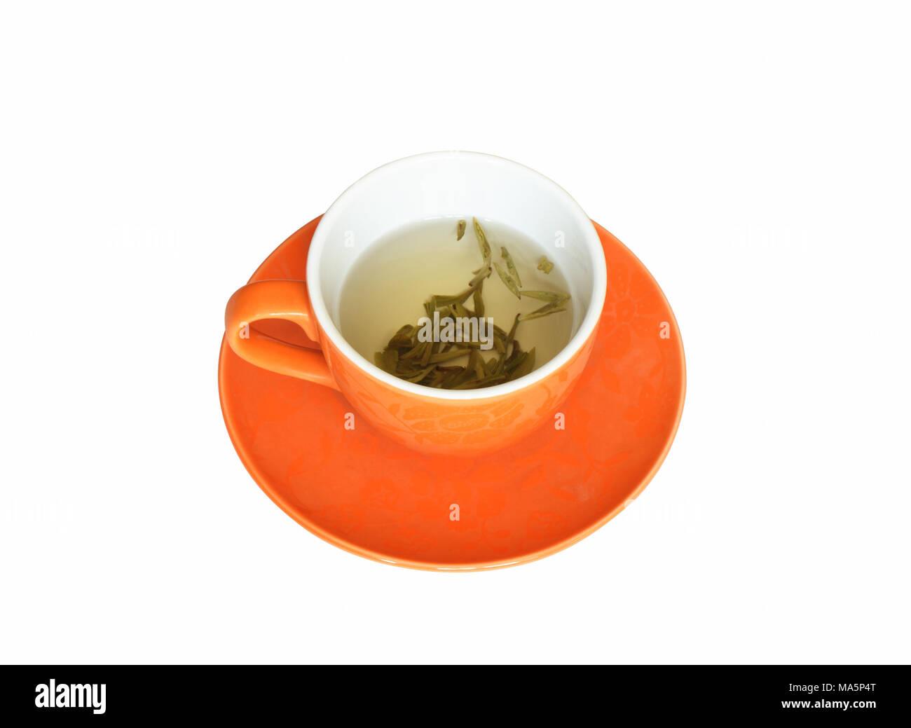 Cup of green tea isolated on white background with clipping path Stock ...