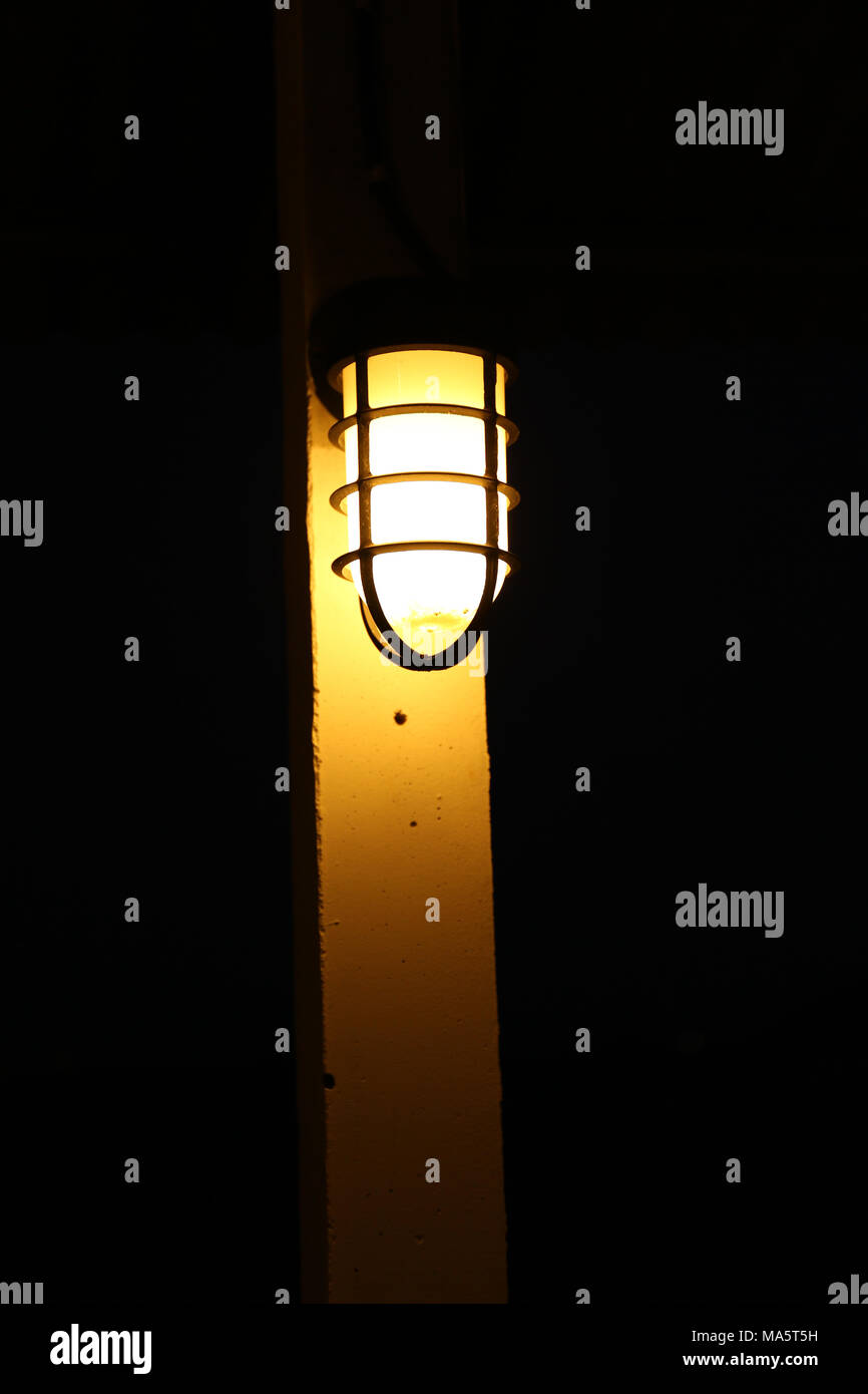 Light from lamp post in night time Stock Photo Alamy
