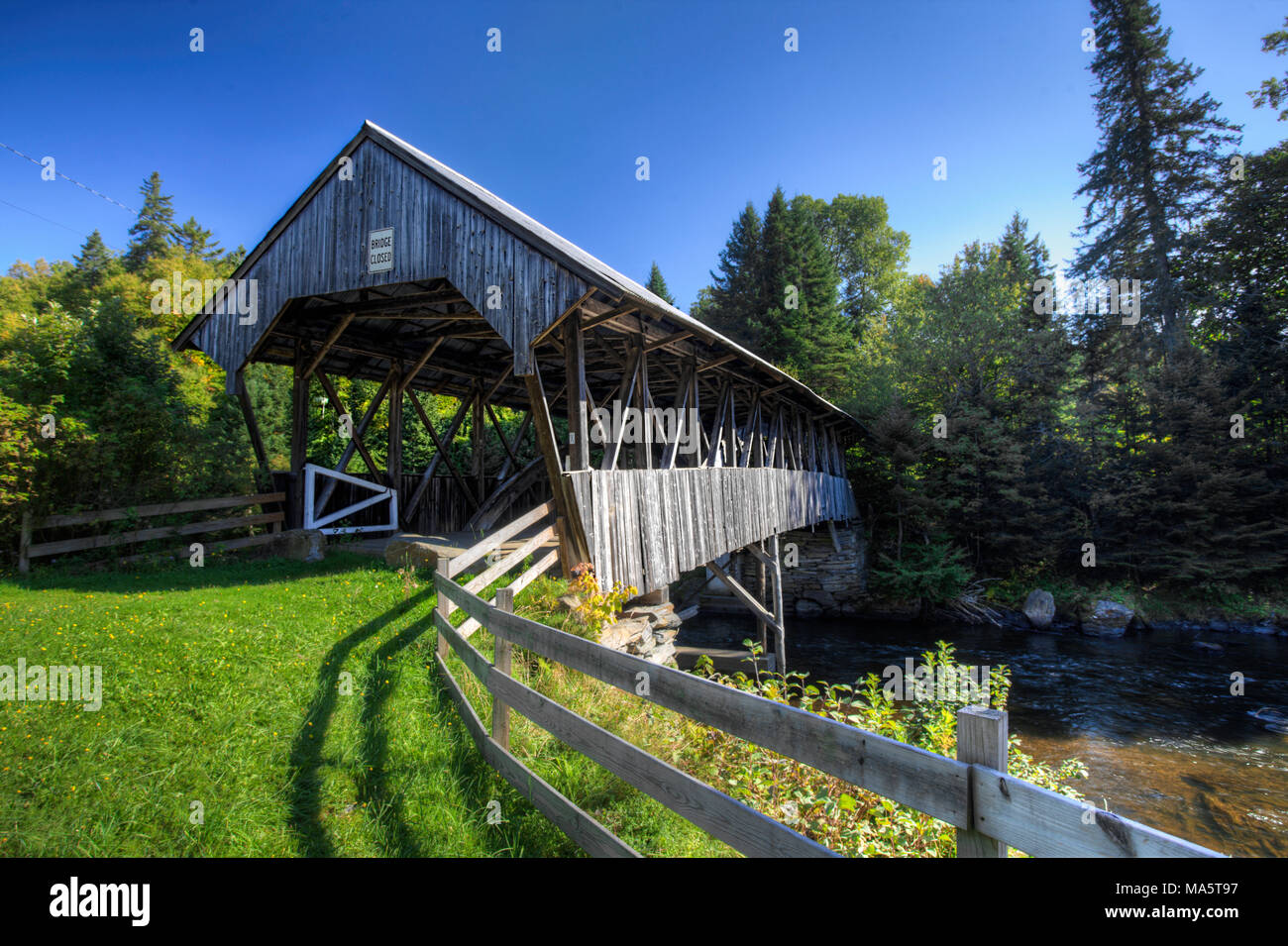 The Clarksville Covered Bridge in New Hampshire Stock Photo - Alamy