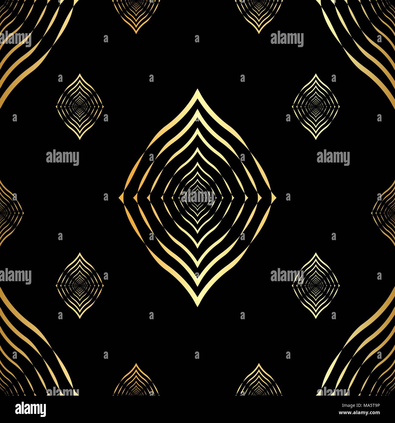 seamless pattern golden lines geometric vector background Stock Vector ...