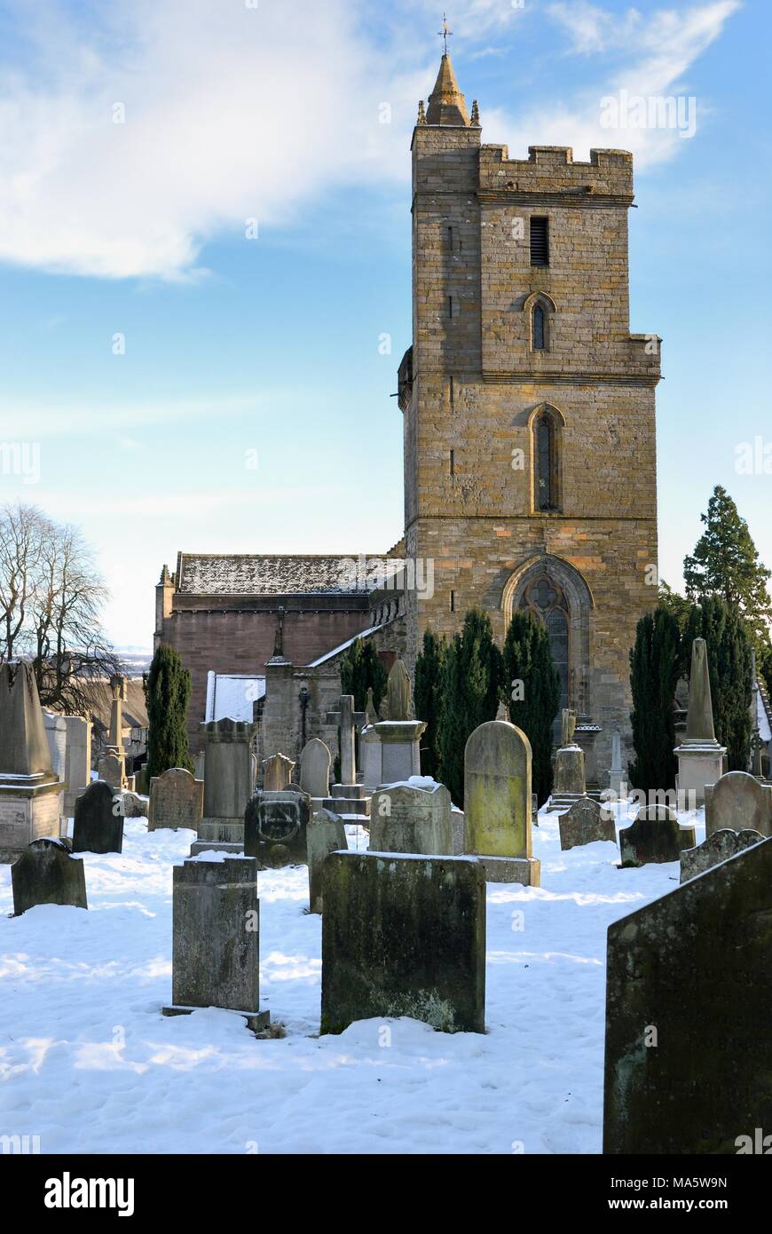 Church of the Holy Rude Stirling in the snowScotland Stock Photo