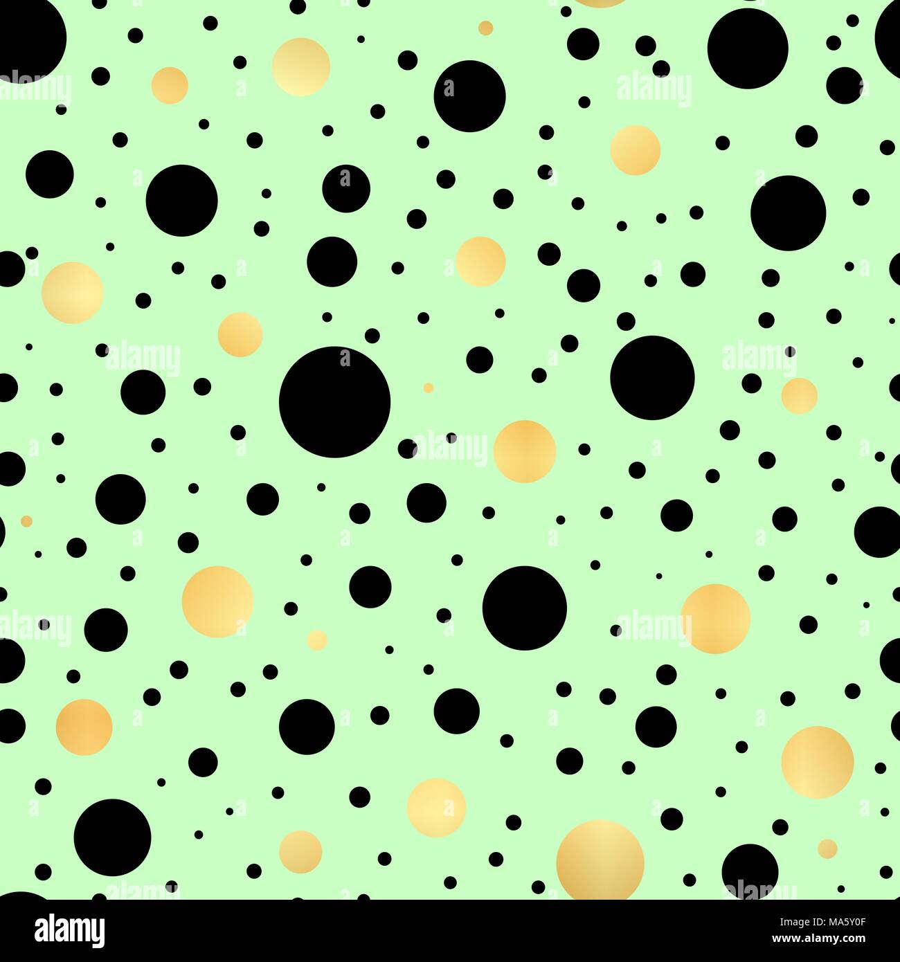 Abstract background with black and gold circles. Seamless pattern Stock ...