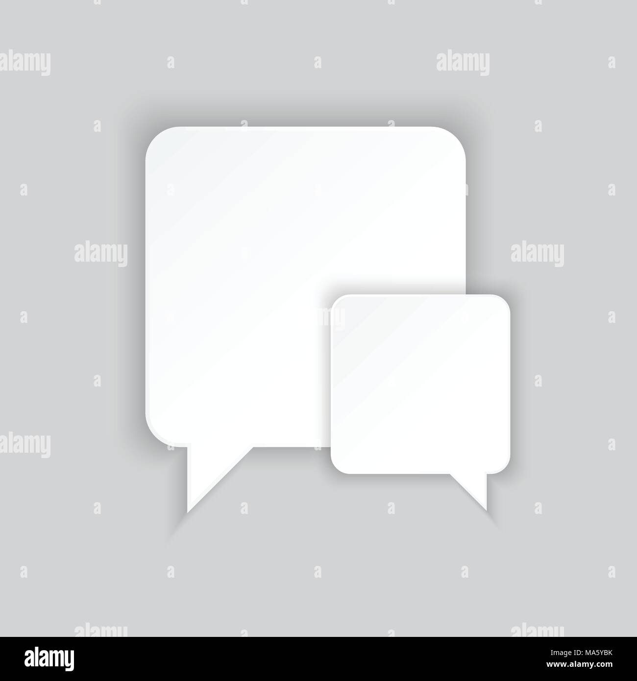 White paper speech bubbles, connected dots and data. EPS  10 vector file. Stock Vector