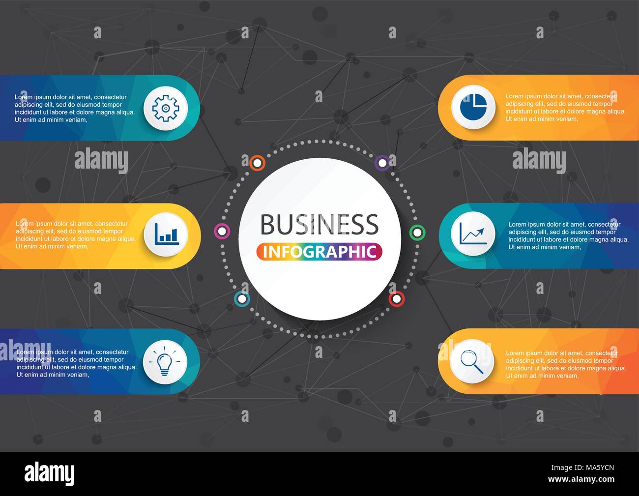 Business data visualization. Process chart. Abstract elements of graph ...
