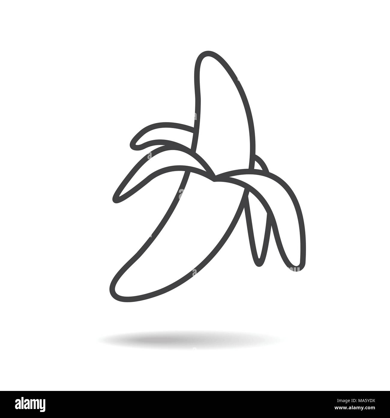 Banana Sketch Hand Drawn Sketch Style Black Banana On White Background  Stock Illustration - Download Image Now - iStock
