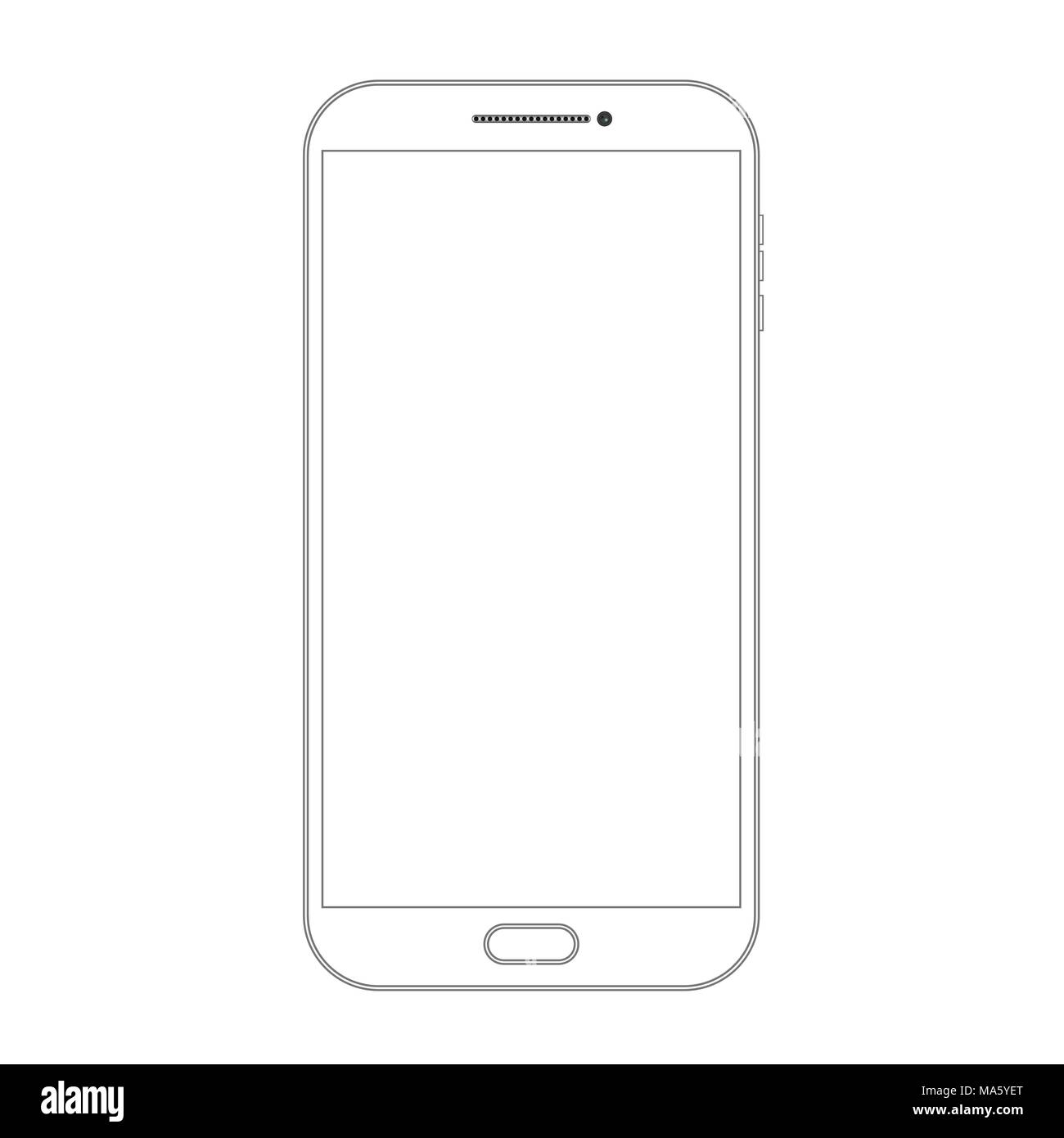 Outline drawing smartphone. Elegant thin line style design Stock Vector