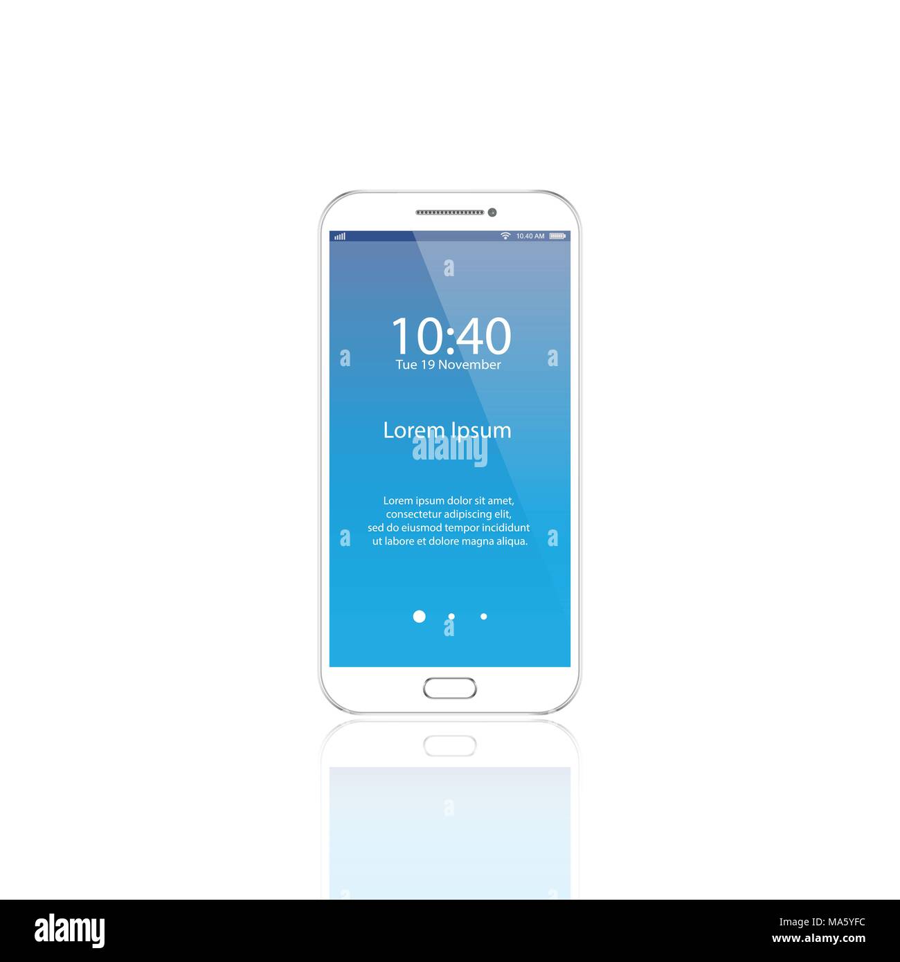 Smartphone white. Smartphone isolated on white background. Vector illustration Stock Vector