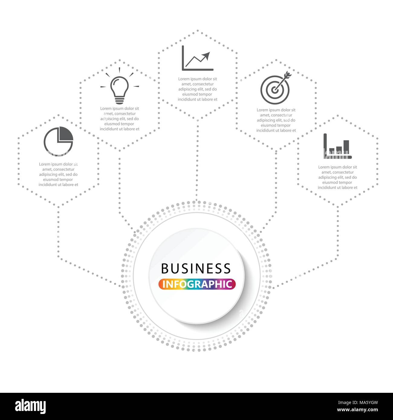 Vector Infographic Template With 3d Paper Label Integrated Circles Business Concept With 0804