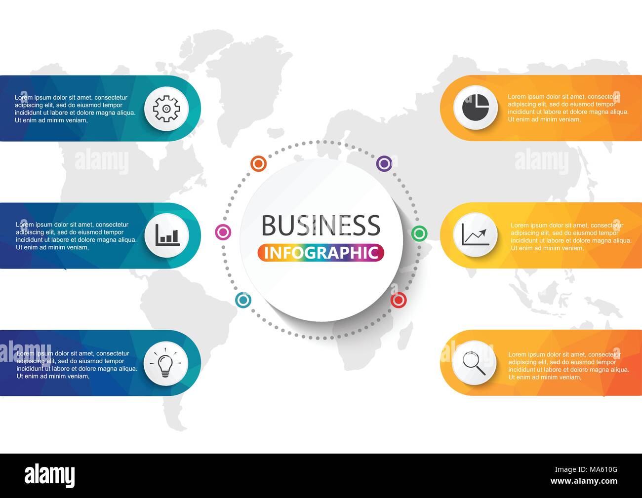 Business data visualization. Process chart. Abstract elements of graph ...