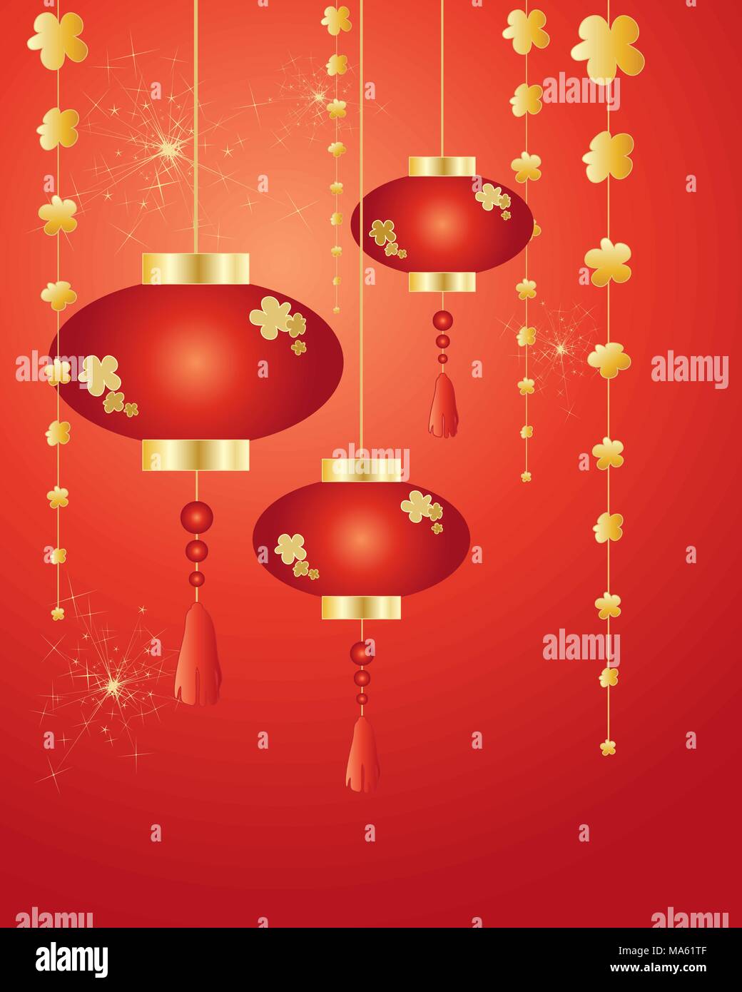 a vector illustration in eps 10 format of Chinese new year lanterns ...