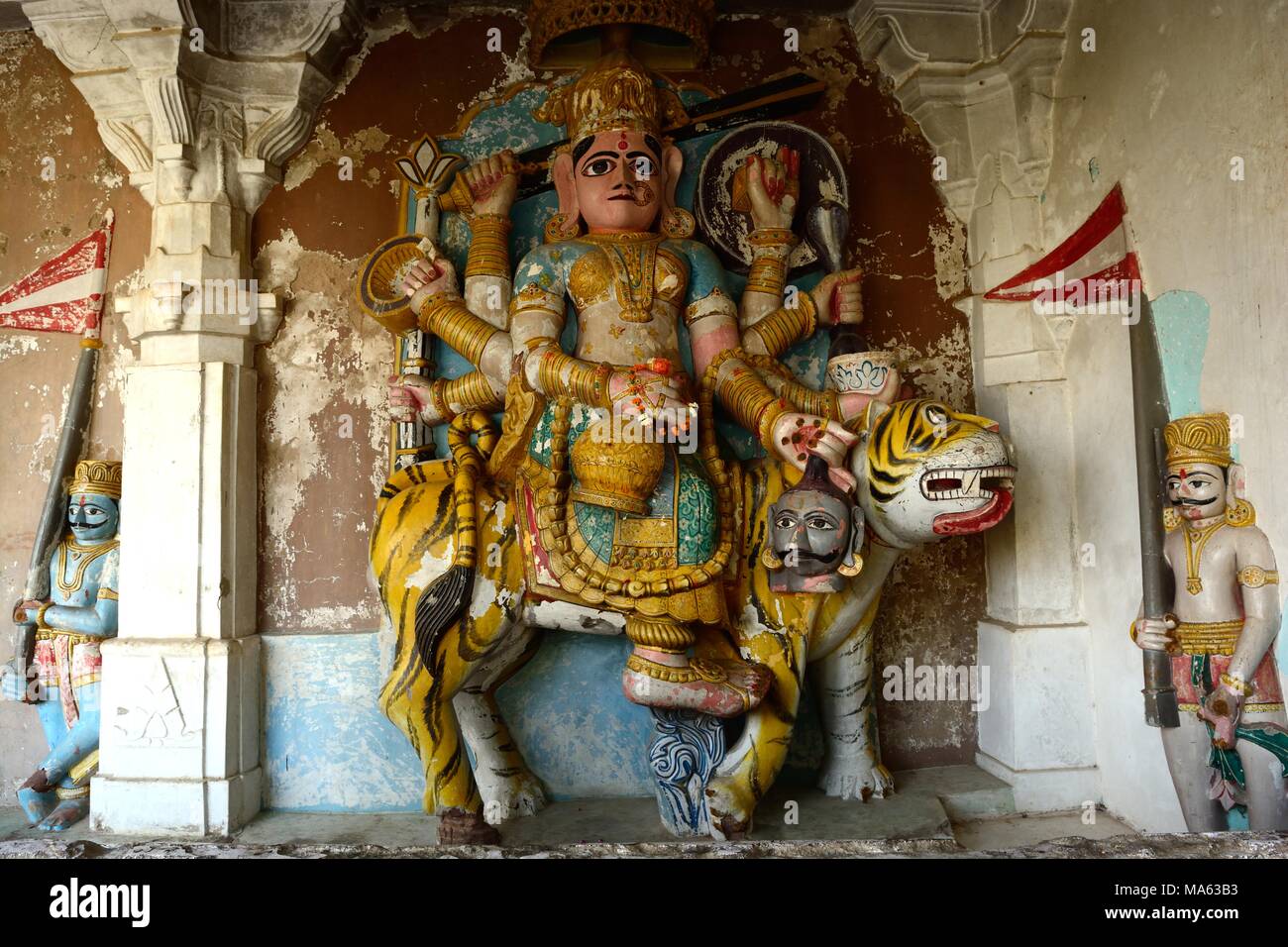Sculptures in the Hall of heroes and Divinities Mandore Gardens Jodhpur
