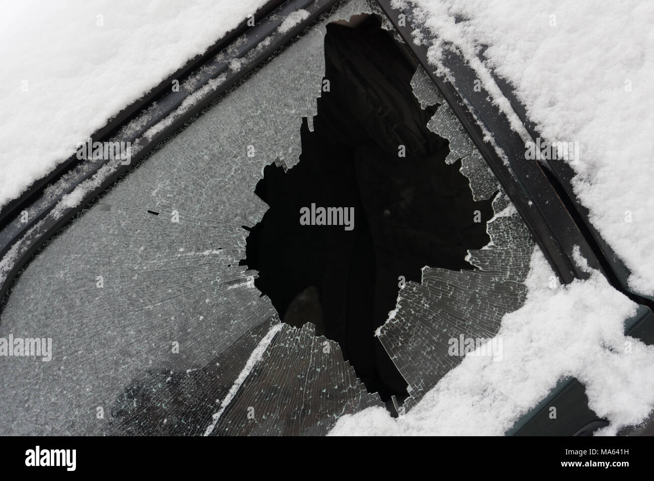 Broken Car Glass Window from Theft Stock Photo Alamy