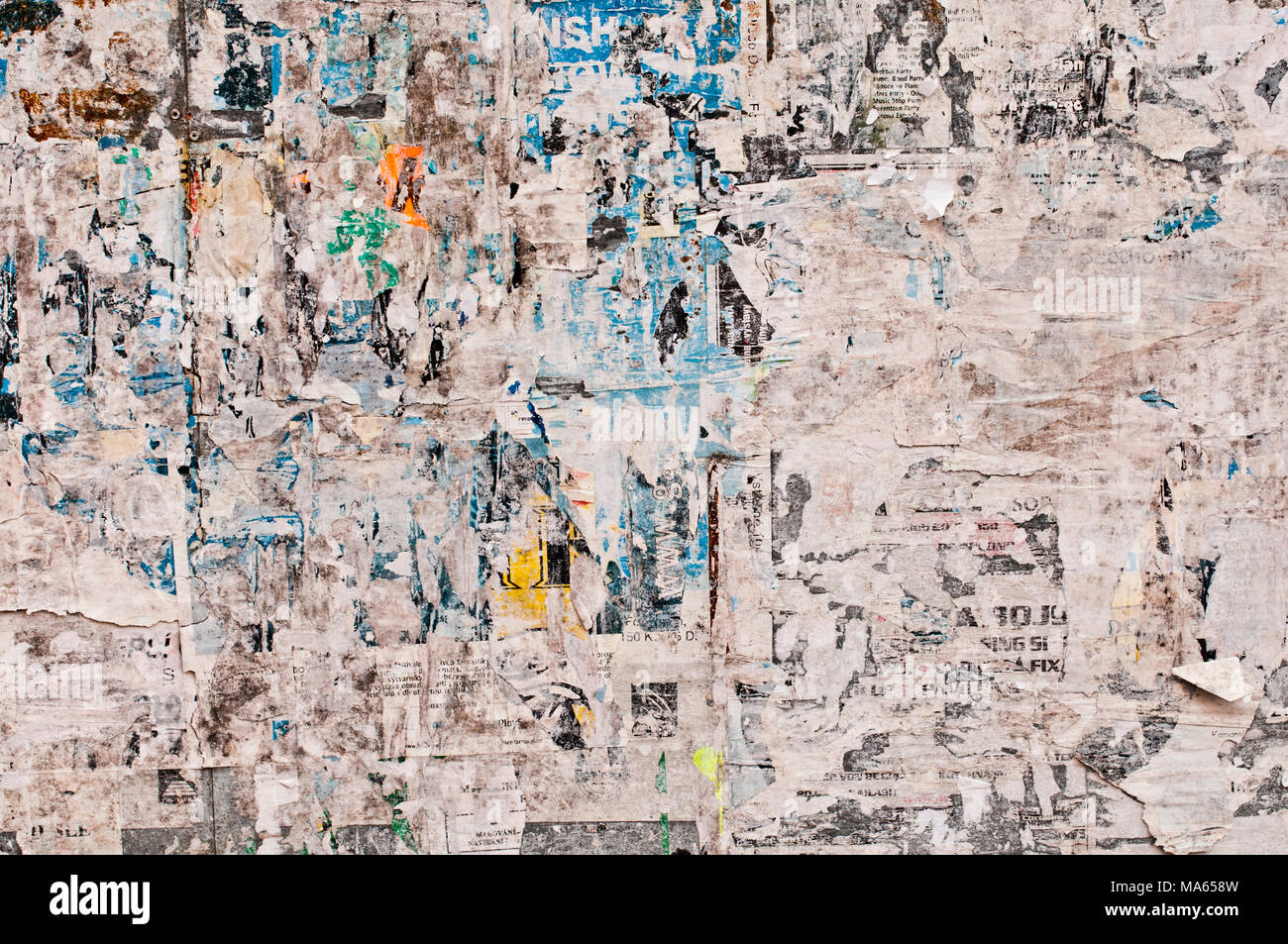 abstract background of stripped away paper billboard Stock Photo