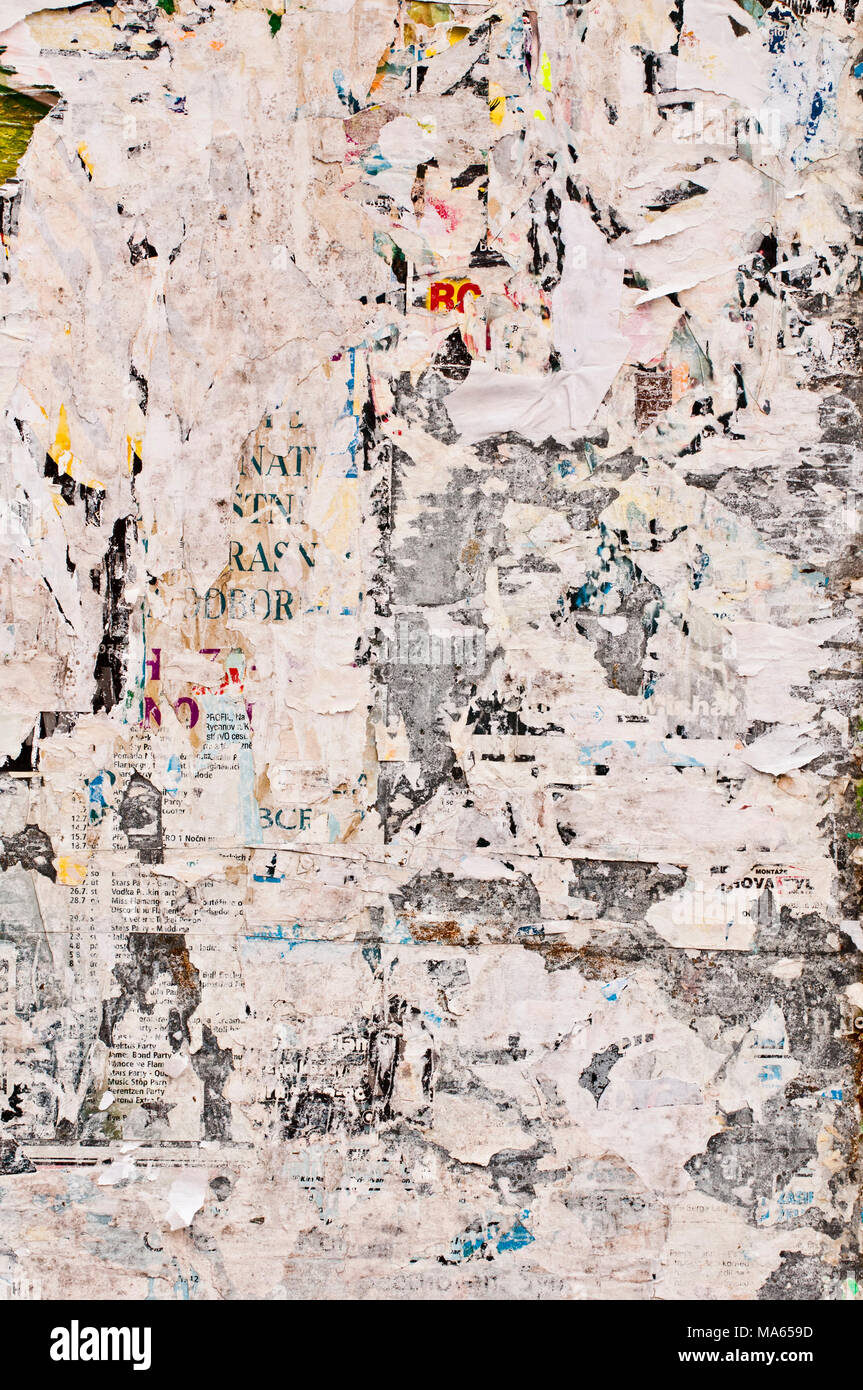 abstract background of stripped away paper billboard Stock Photo