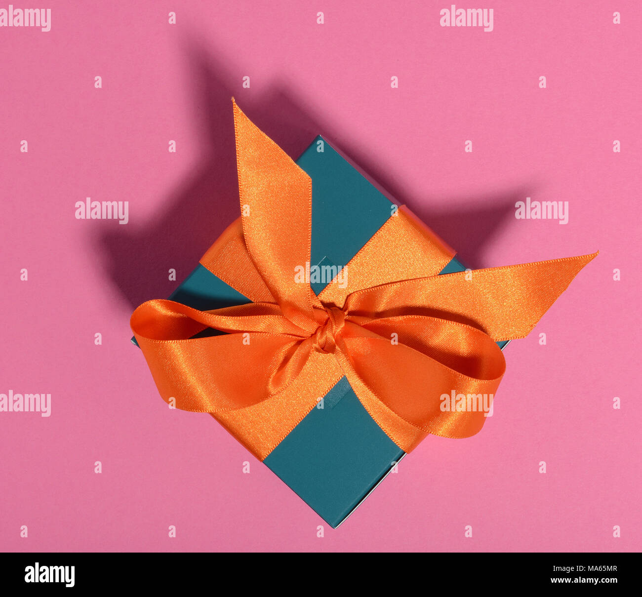 Gift box with tied ribbon bow Stock Photo Alamy