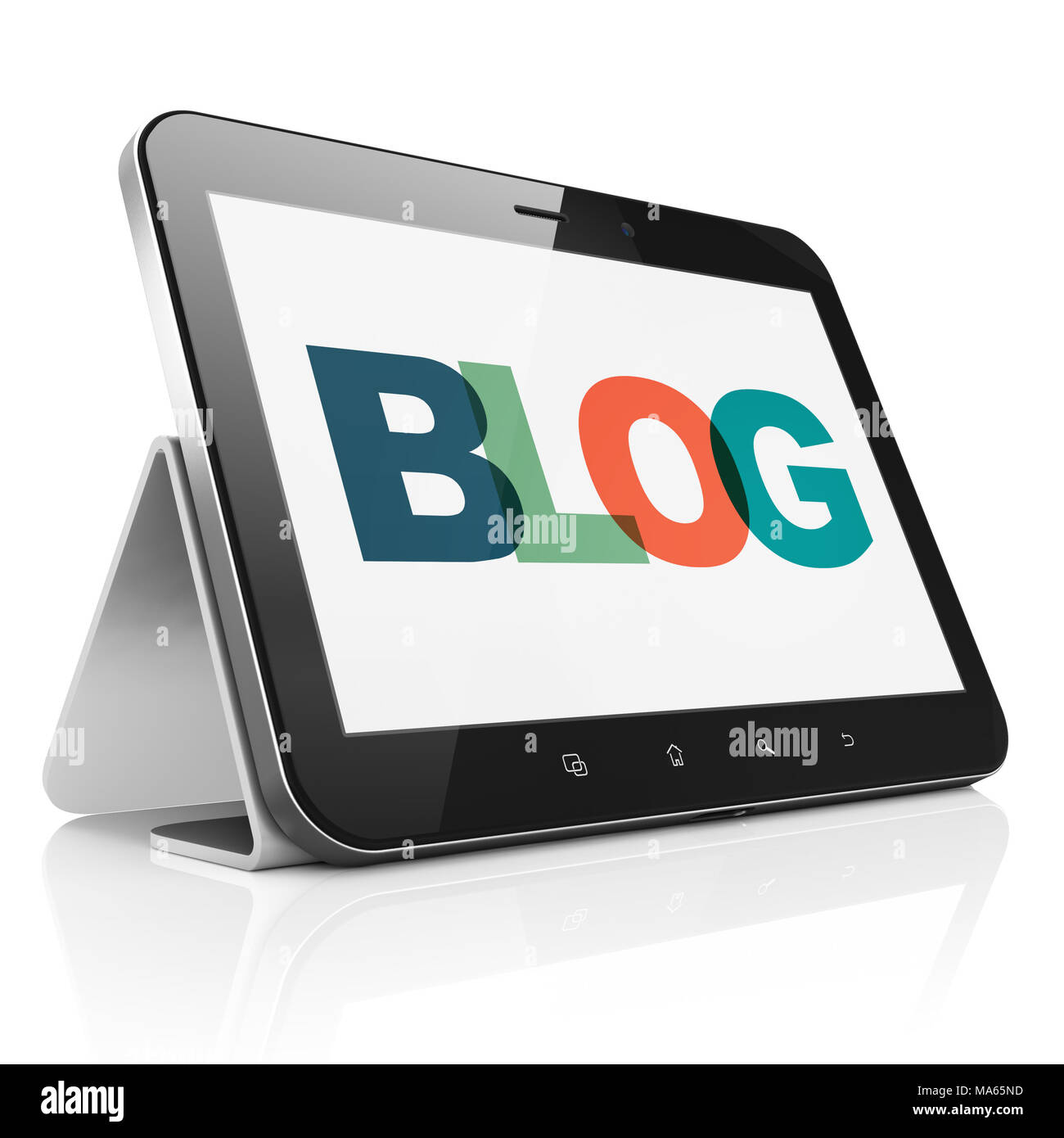 Web design concept: Tablet Computer with Blog on display Stock Photo ...