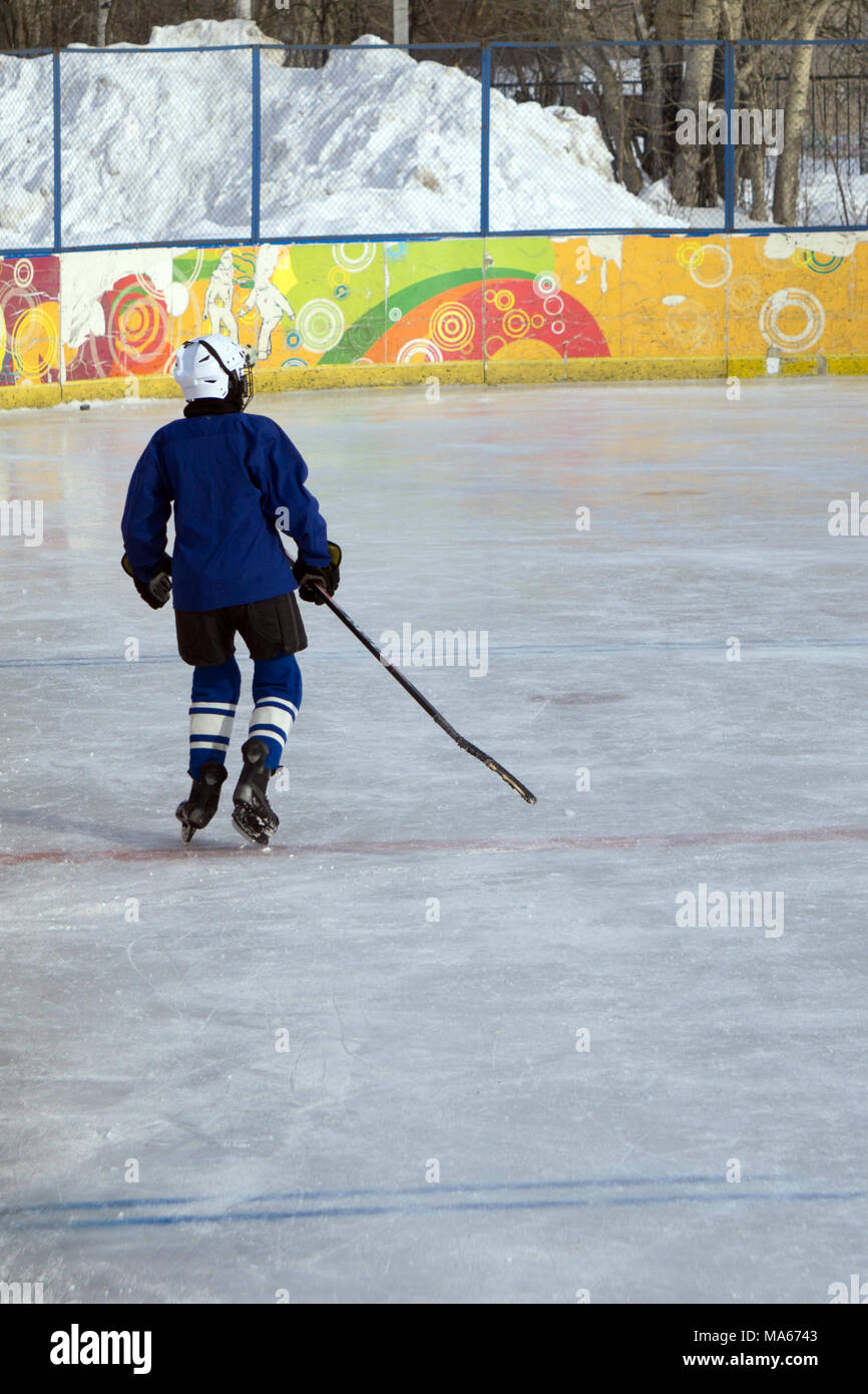 Ice hockey players on the ice Stock Photo Alamy
