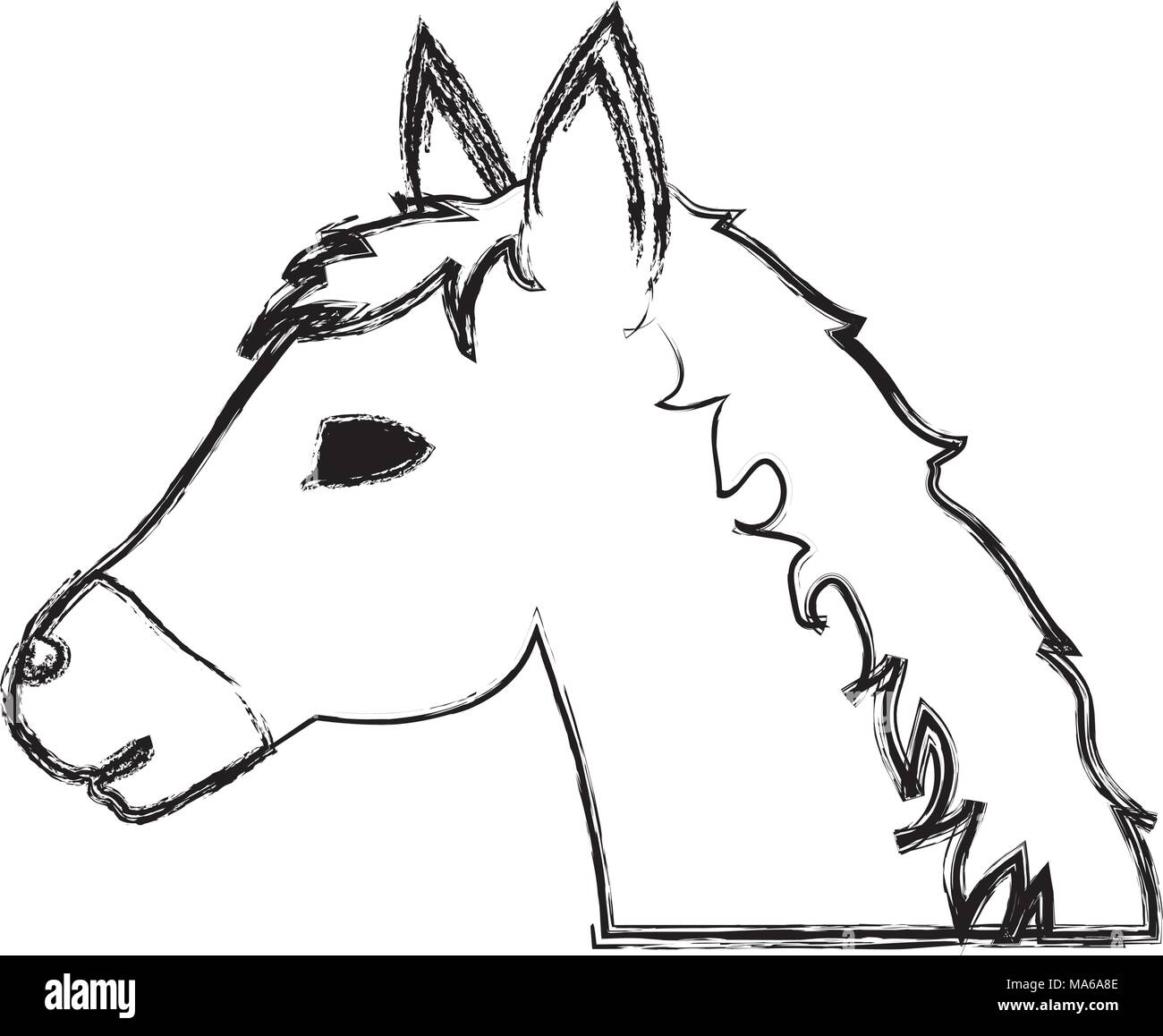 grunge horse head animal to tourism travel Stock Vector Image &amp; Art - Alamy