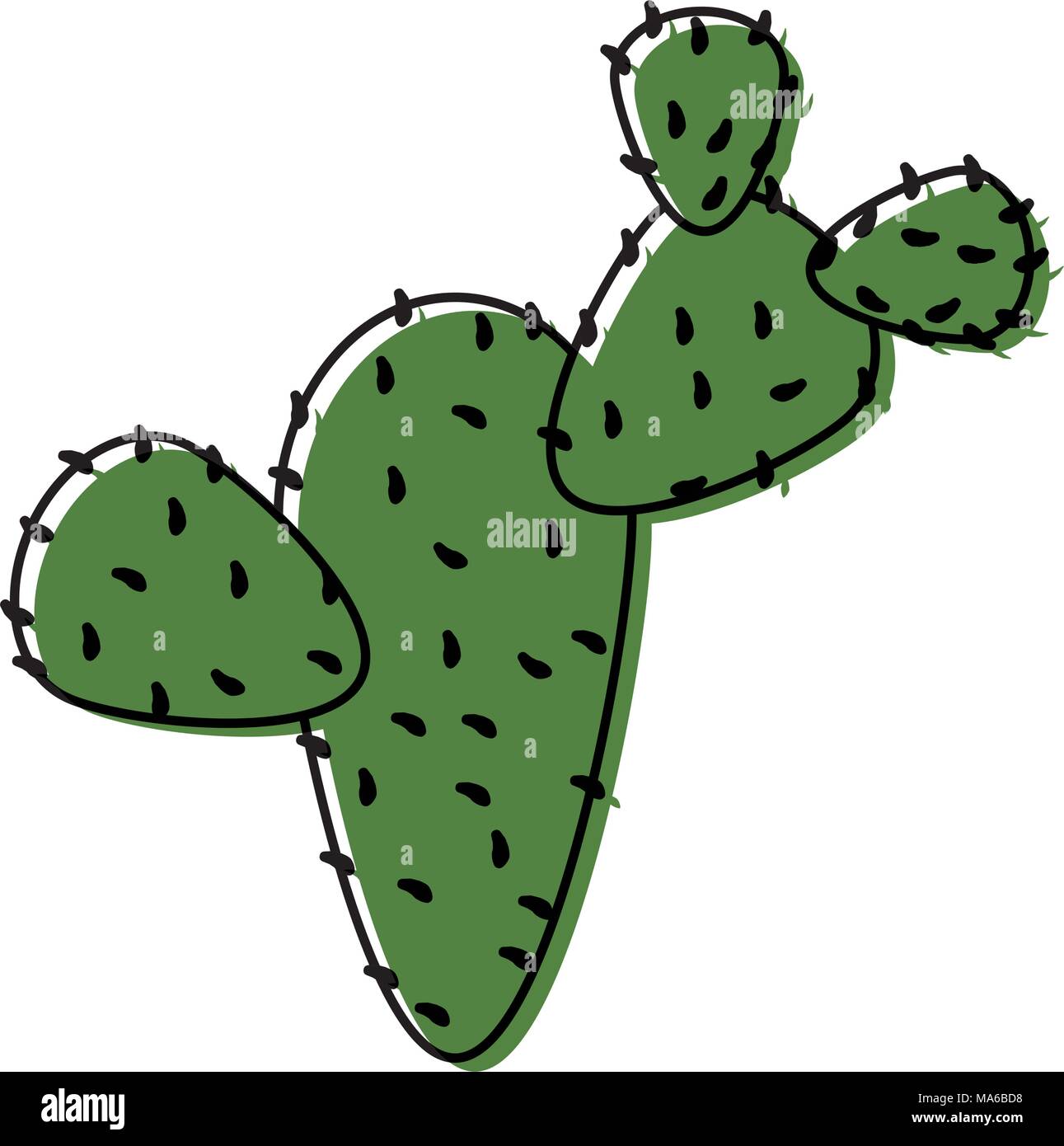 moved color tropical cactus plant design in the desert Stock Vector ...