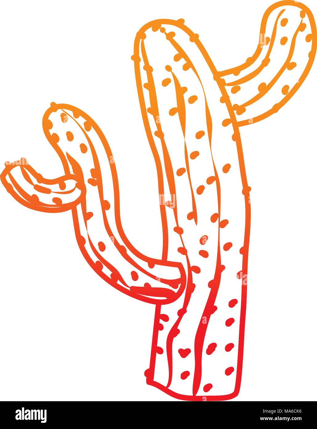 degraded line cactus plant nature design in the desert Stock Vector ...