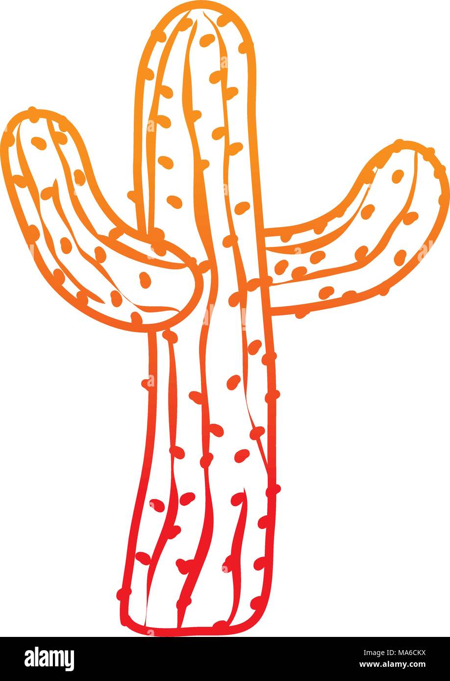 degraded line tropical cactus plant nature in the desert Stock Vector ...