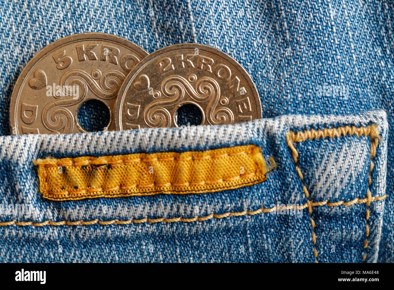 Blue jeans with yellow stripe best sale