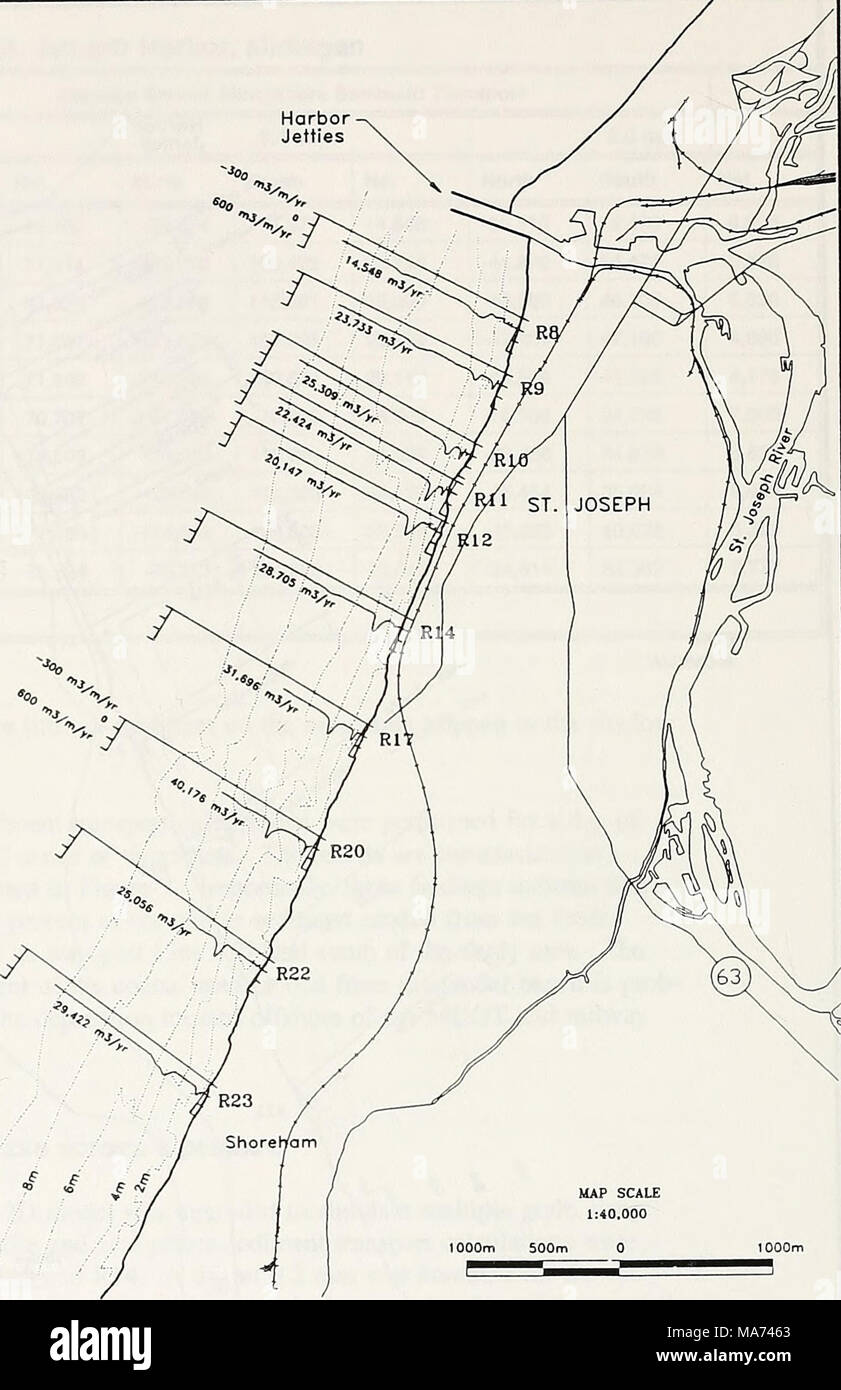 . Effectiveness of beach nourishment on cohesive shores, St. Joseph, Lake Michigan . Figure 6. Net annual alongshore transport (dgg = 0.4 mm) 20 Chapter 4 Analyses of Coastal Processes and Geomorphology Stock Photo