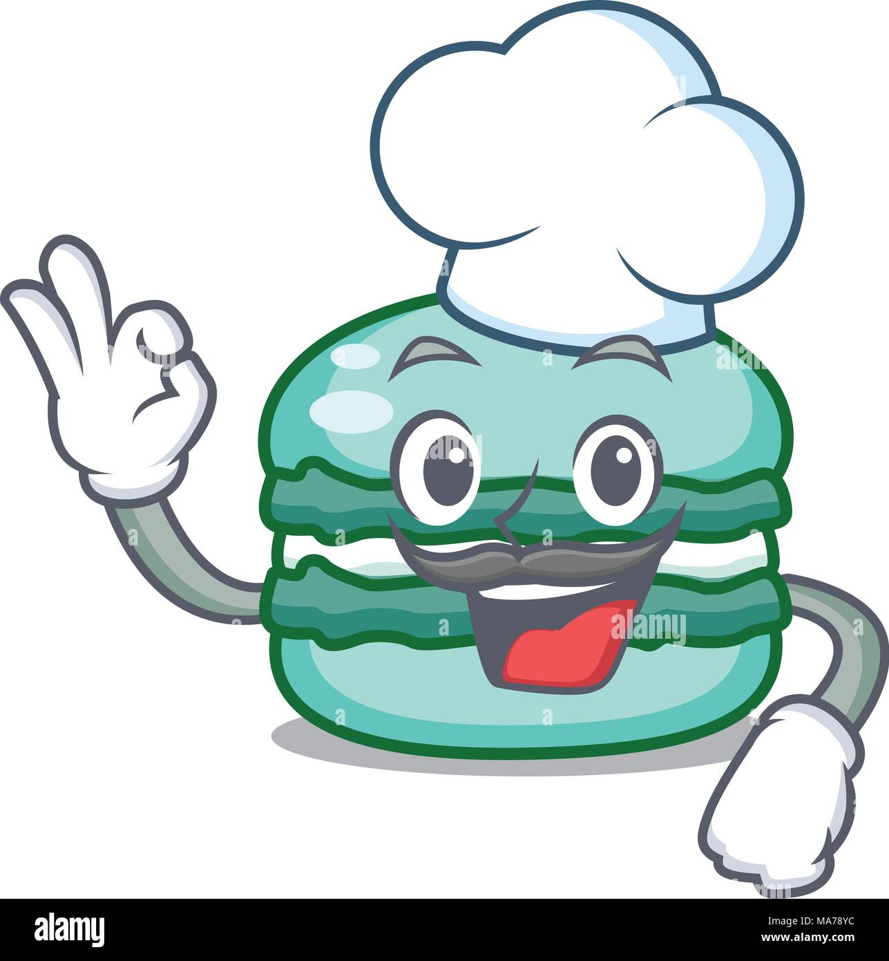 Chef Macaron Character Cartoon Style Stock Vector Image And Art Alamy 2563