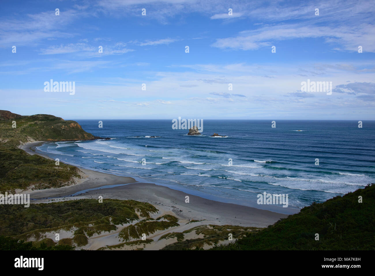 Sandfly Bay, Otago Peninsula, Dunedin, New Zealand Stock Photo
