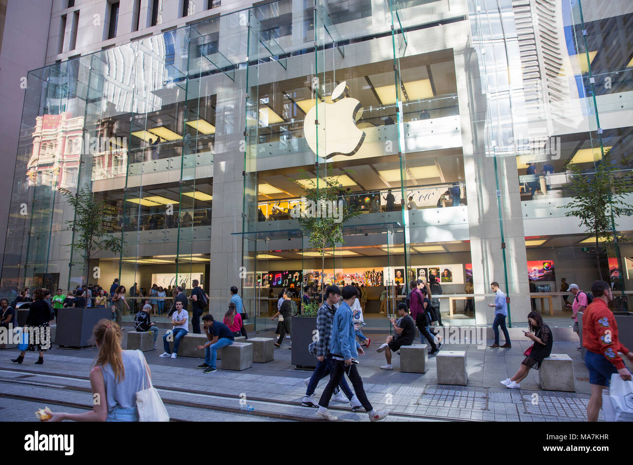 Flagship Apple store in George street,Sydney,Australia Stock Photo