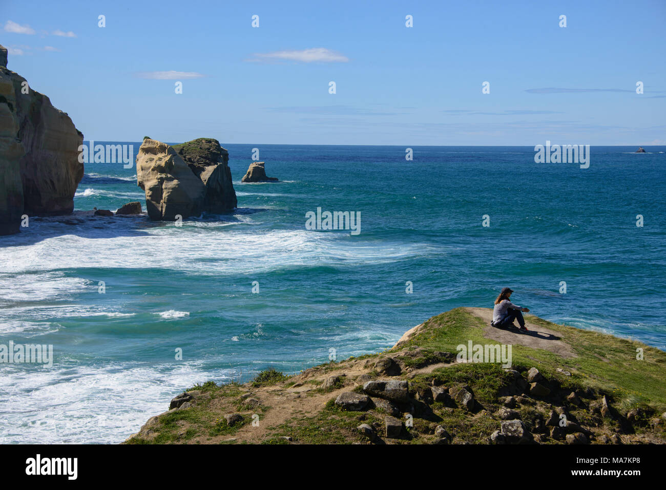 Beautiful view of Tunnel Beach, Dunedin, New Zealand Stock Photo Alamy