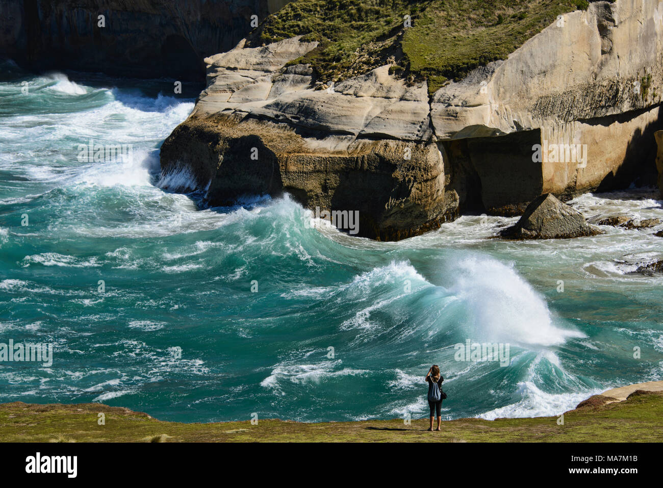 Beautiful view of Tunnel Beach, Dunedin, New Zealand Stock Photo Alamy