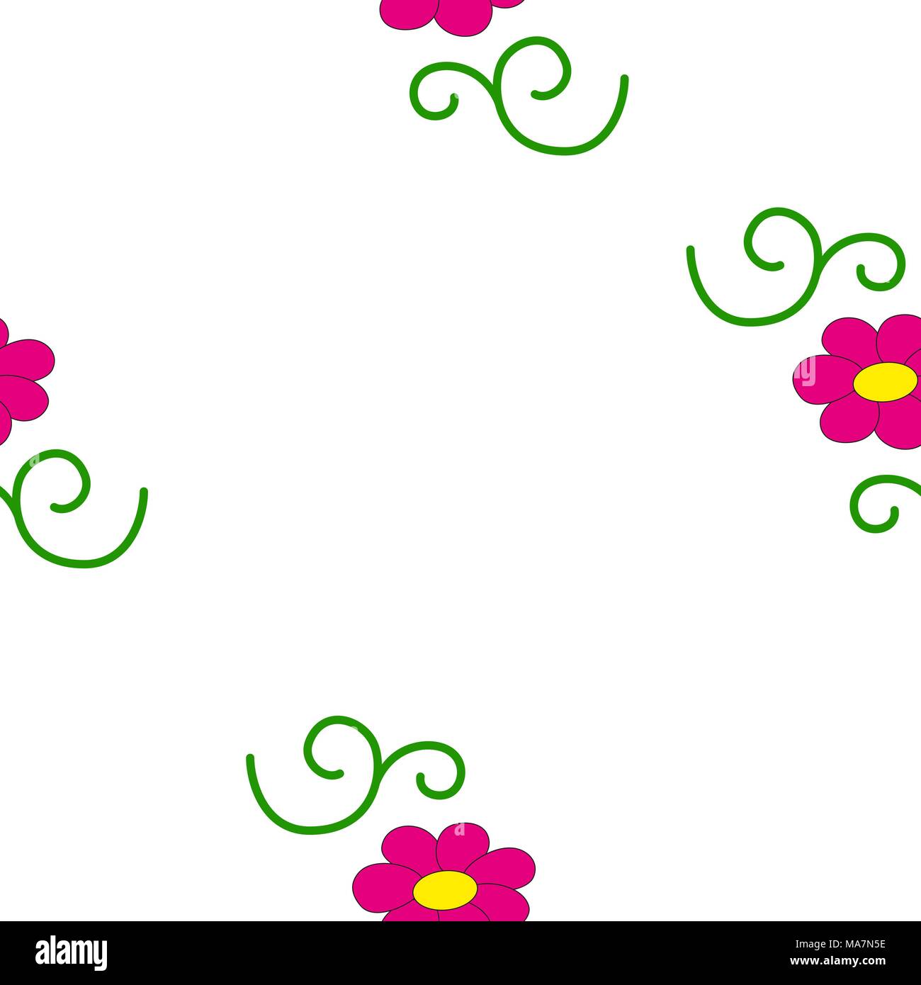 Seamless vector illustration of flowers. Applicable on fabric, tile, wallpaper etc. Stock Vector
