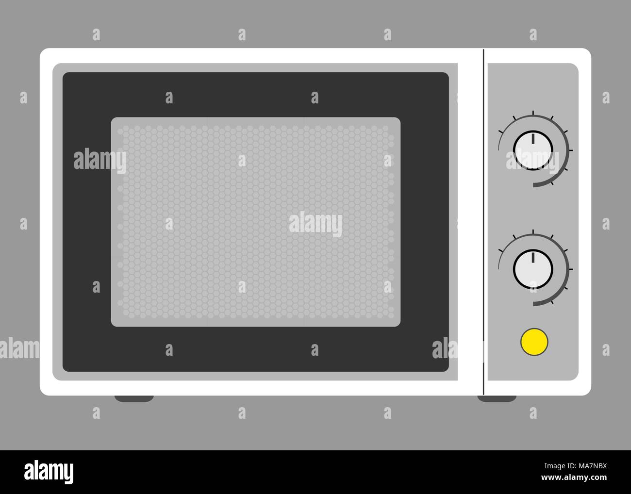 Modern microwave, front view, in flat style, simple vector illustration Stock Vector