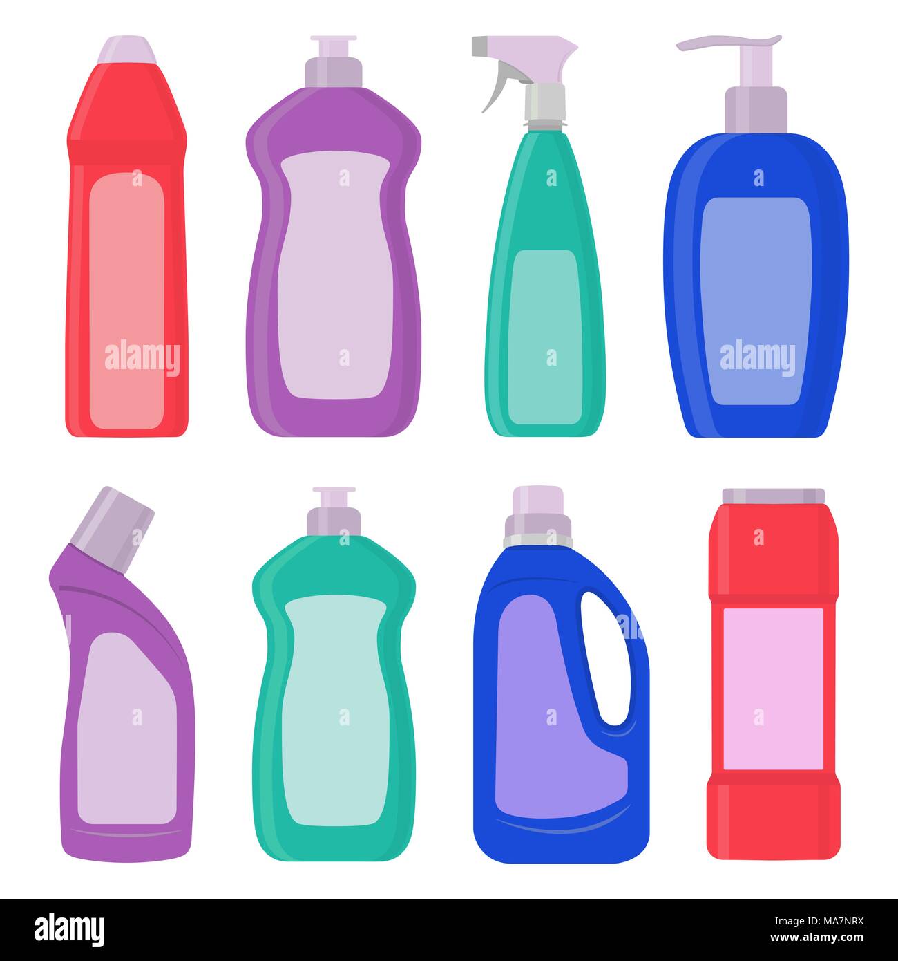 The bottles of detergent, washing powder, detergent powder, bottle of