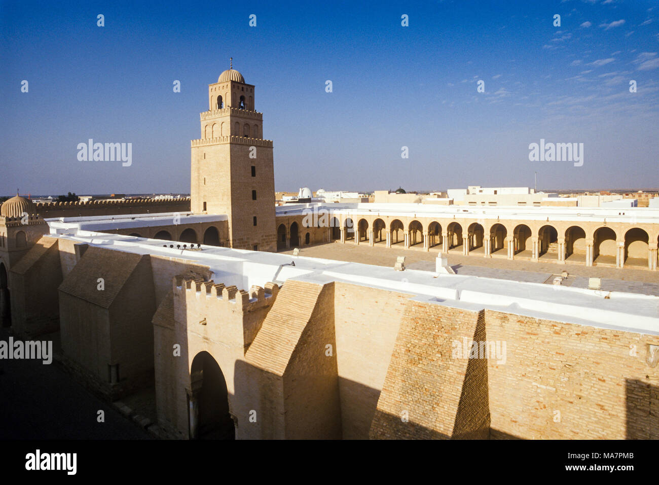 The Great Mosque of Kairouan (Mosque of Uqba) is one of the most important mosques in Tunisia Stock Photo