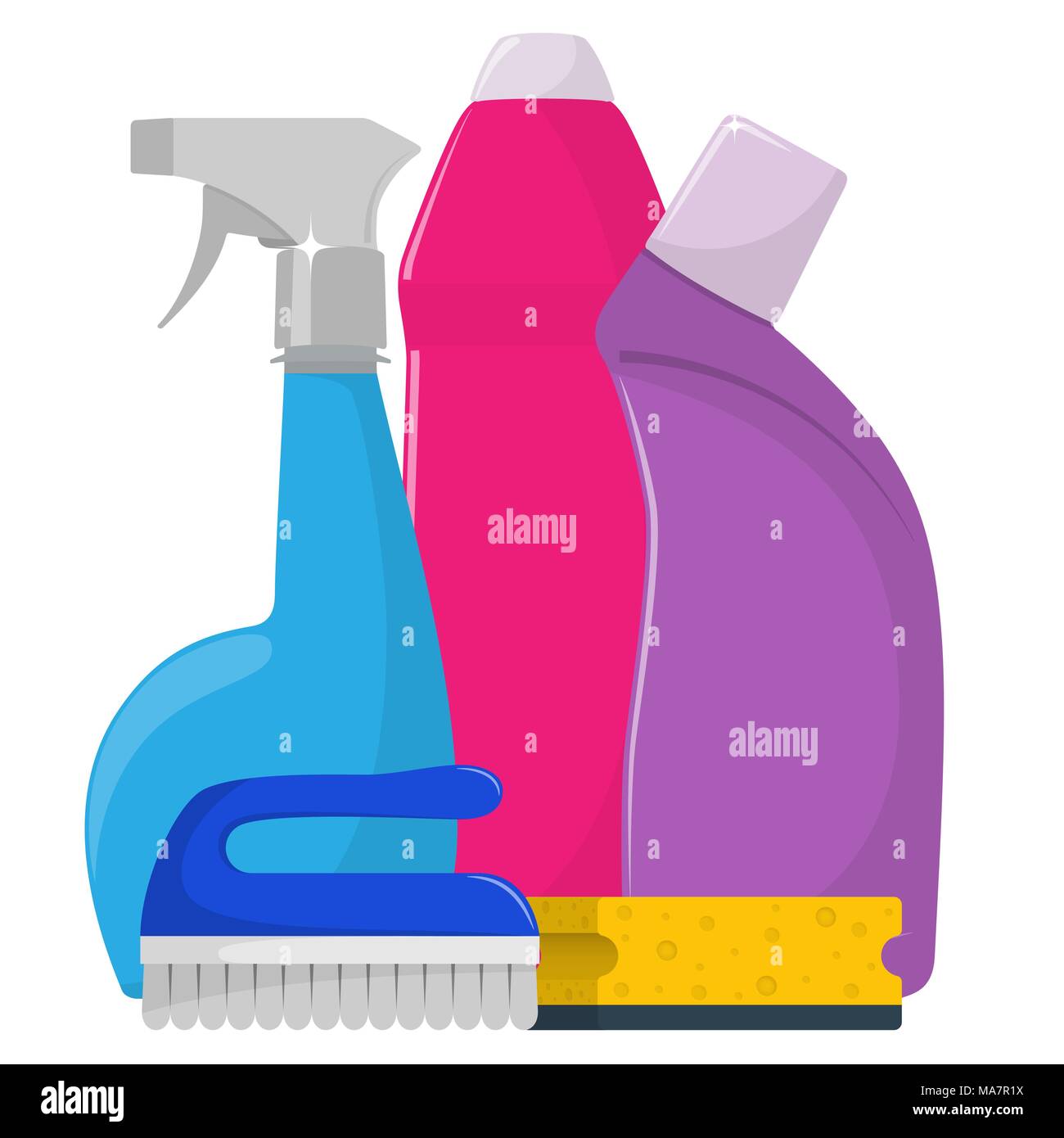 The bottles of detergent, washing powder, detergent powder, bottle of