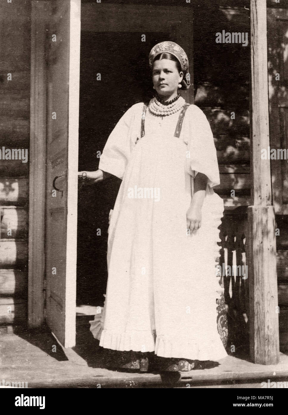 19th century vintage photograph Russia - Portrait of a Russian woman - a nurse Stock Photo