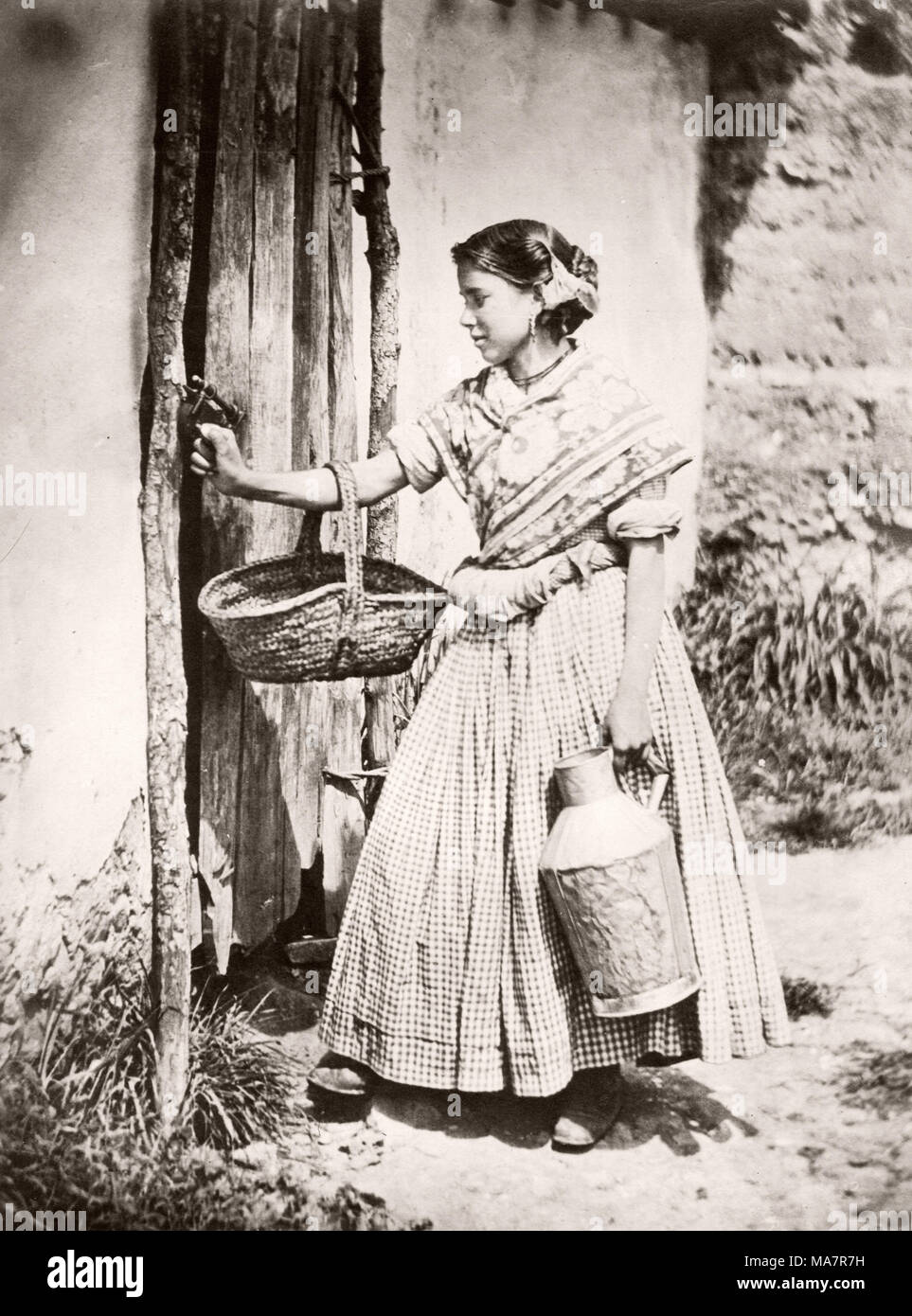 https://c8.alamy.com/comp/MA7R7H/19th-century-vintage-photograph-spain-juan-laurent-photographer-portrait-of-a-young-spanish-woman-milkmaid-milk-maid-MA7R7H.jpg