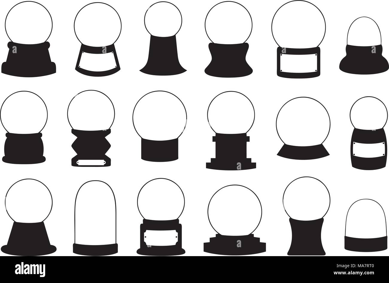 Set of different snow globes isolated on white Stock Vector Image & Art