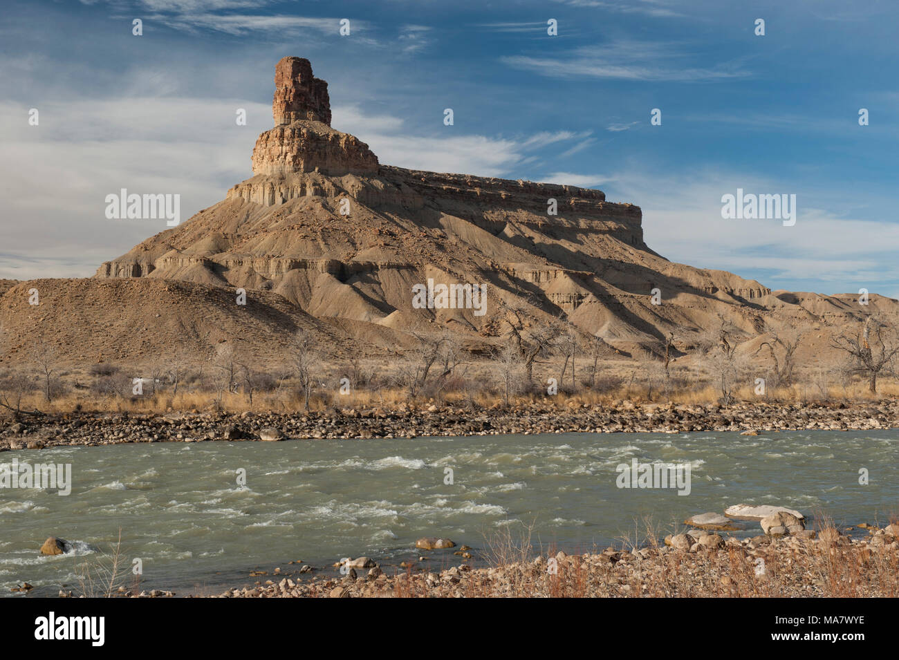 Gunnison Butte and the Green River, near Green River, Utah. This view