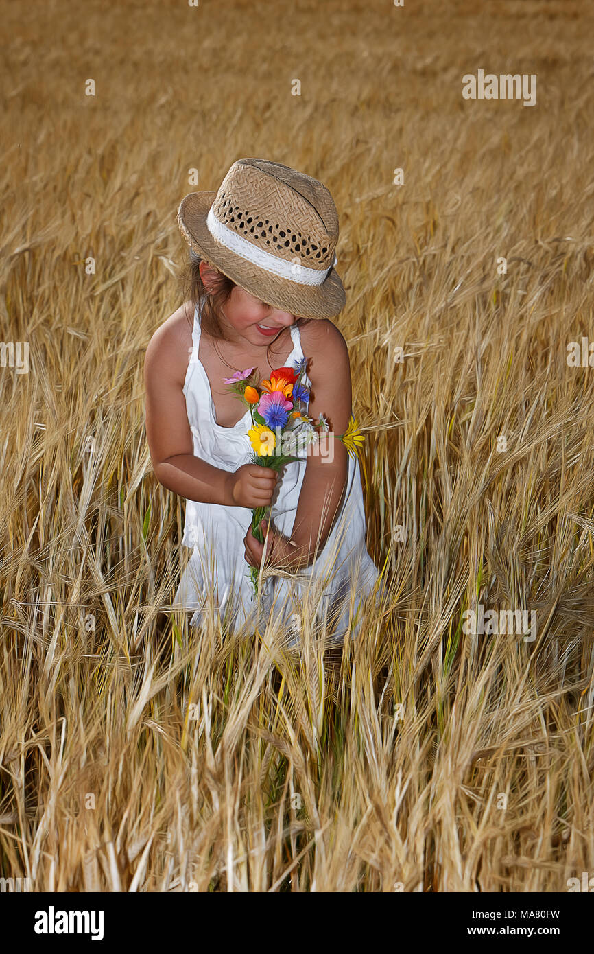 Girl flower field painting hires stock photography and images Alamy