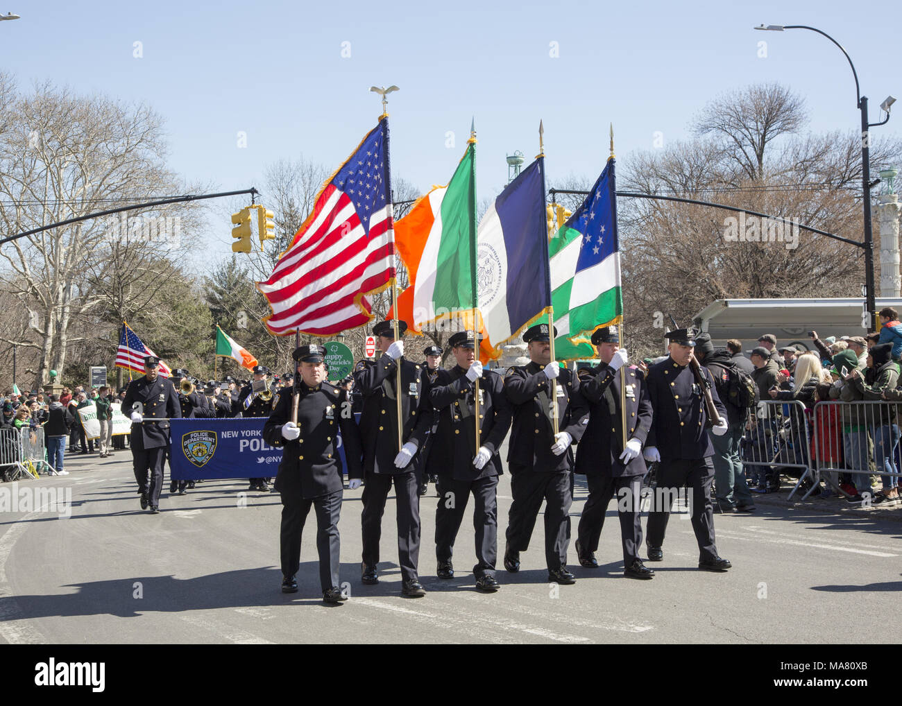 St. Patrick's Day Parade in Park SLope, Brooklyn, NY. Police officers