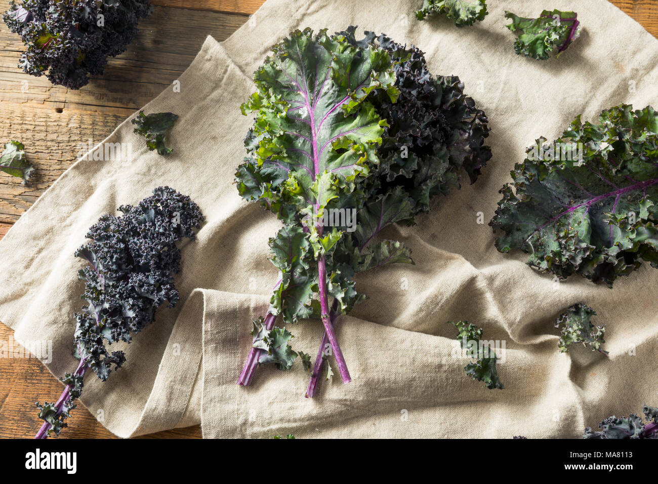 Organic Healthy Red Kale Ready to Eat Stock Photo Alamy