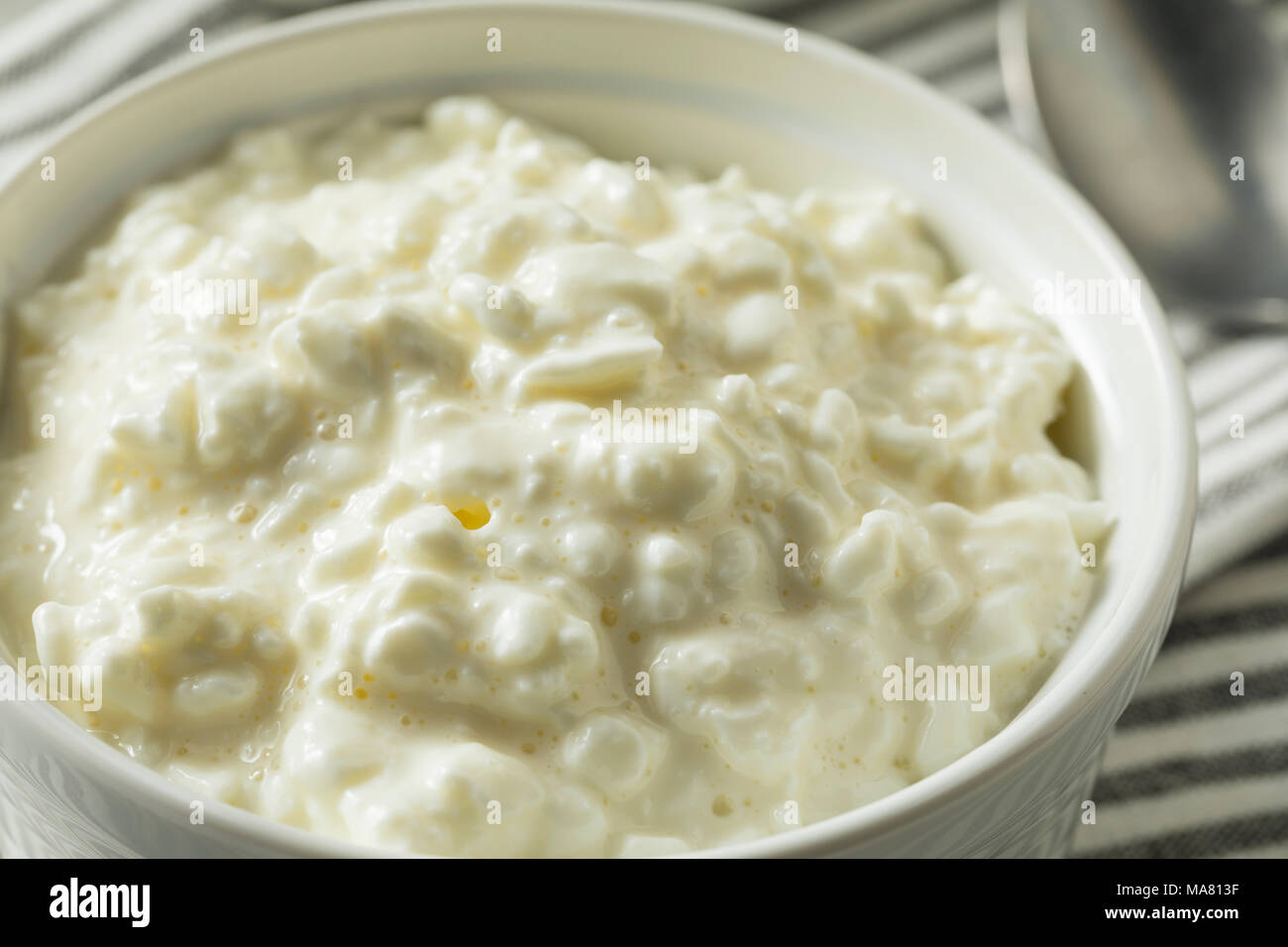 Homemade Low Fat Cottage Cheese Ready to Eat Stock Photo - Alamy