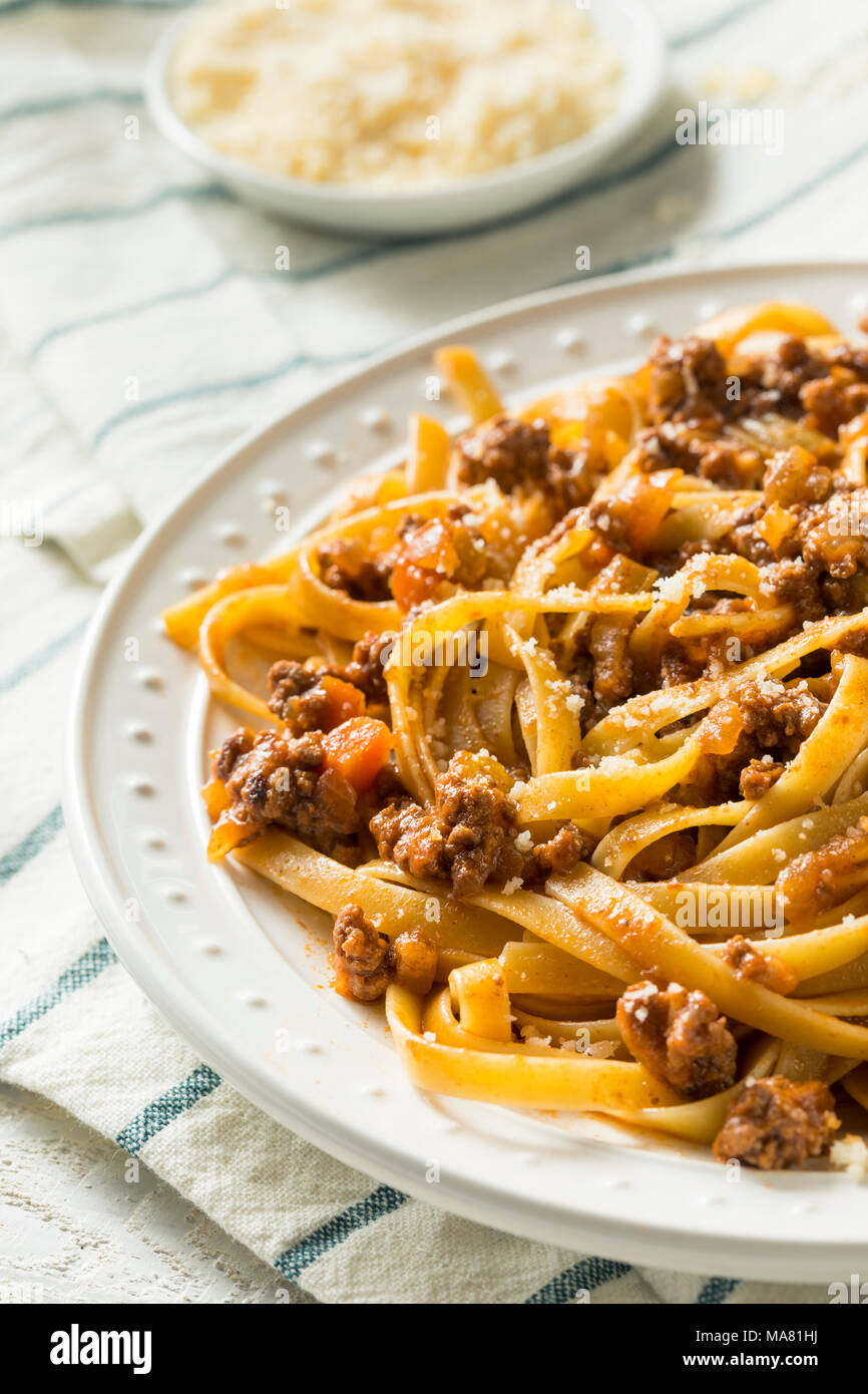 Homemade Italian Ragu Sauce and Pasta with Cheese Stock Photo Alamy