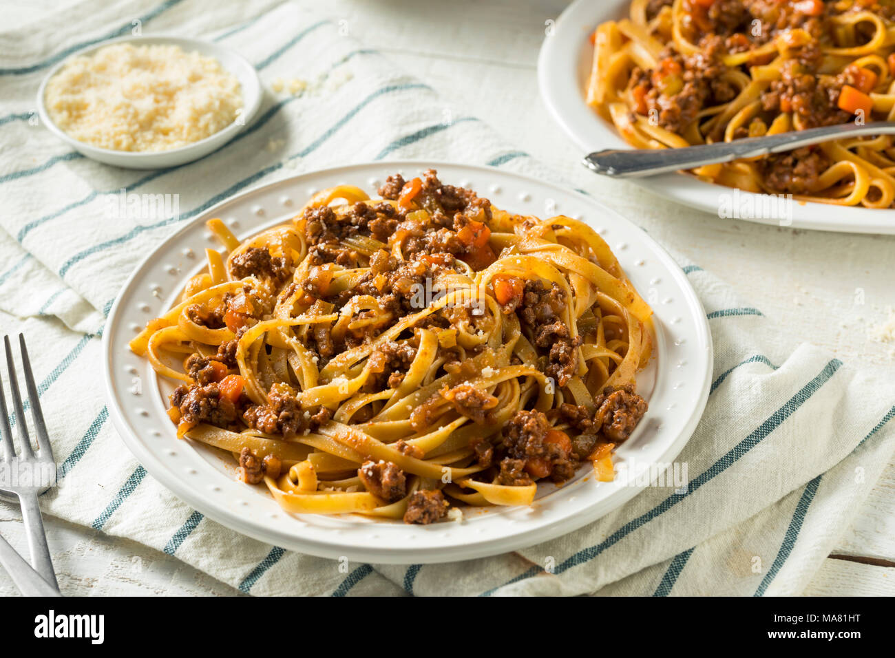 Homemade Italian Ragu Sauce and Pasta with Cheese Stock Photo Alamy
