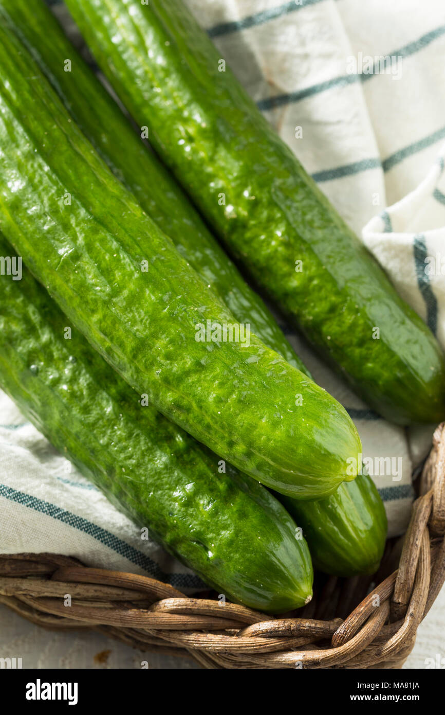 Healthy Organic Green English Cucumbers Ready to Eat Stock Photo Alamy